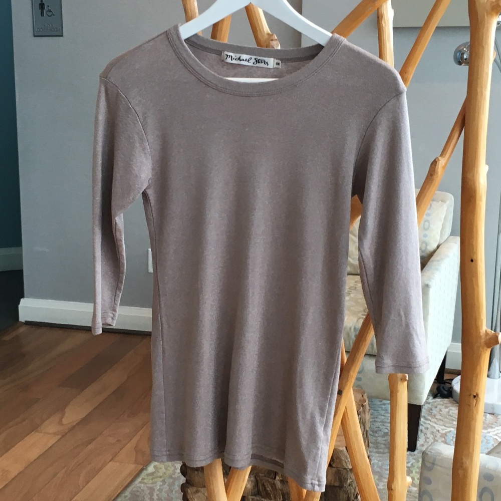 Michael Stars Shine 3/4 Sleeve Fitted Top